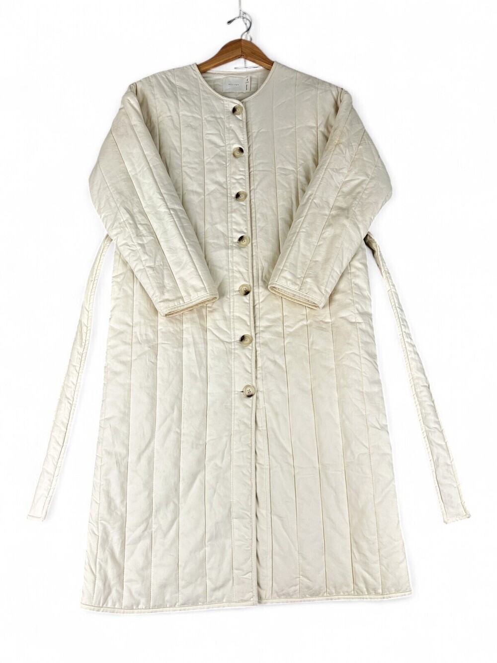 All : Row Quilted Belted Trench Coat Cream S